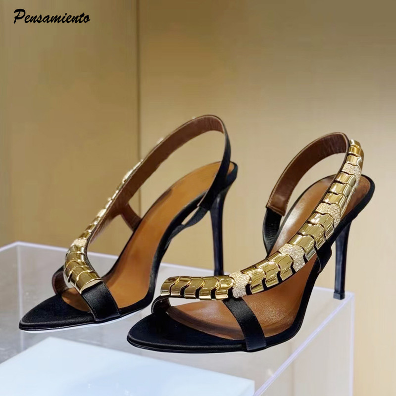 Women Formal Wear For Wedding - Sandal Gladiator Wanita Satin Berpayet Rhinestone
