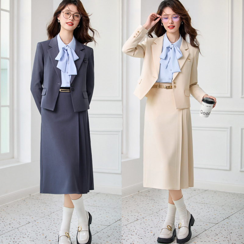 Women'S Formal Wear Petite - Setelan jas wanita abu-abu untuk musim