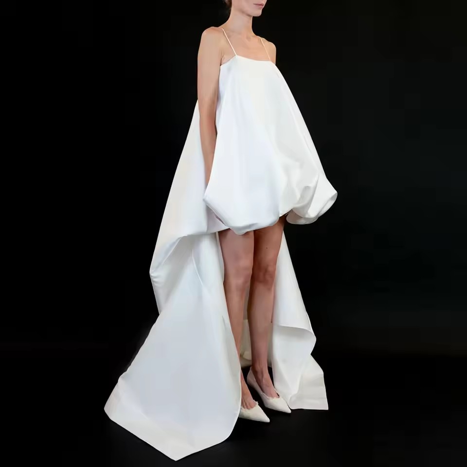Unique Women'S Formal Wear - Gaun Maxi Putih Desain Unik 2026,