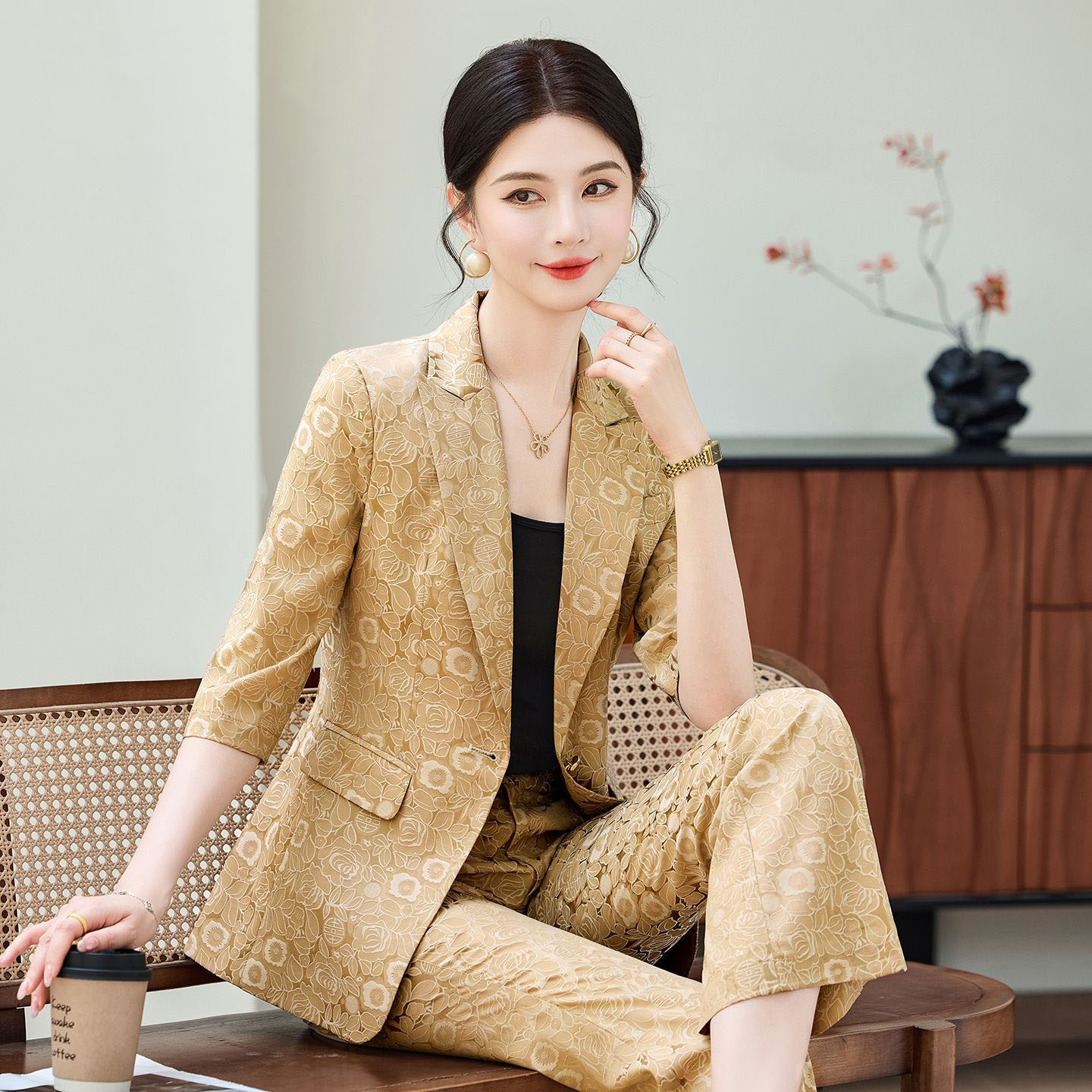Women Formal Wear Trousers - Setelan Profesional Wanita Lengan Setengah Warna