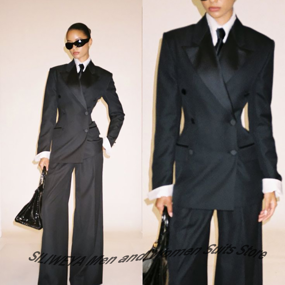 Women Formal Wear Black - Setelan Jas Wanita Profesional Hitam Double-Breasted