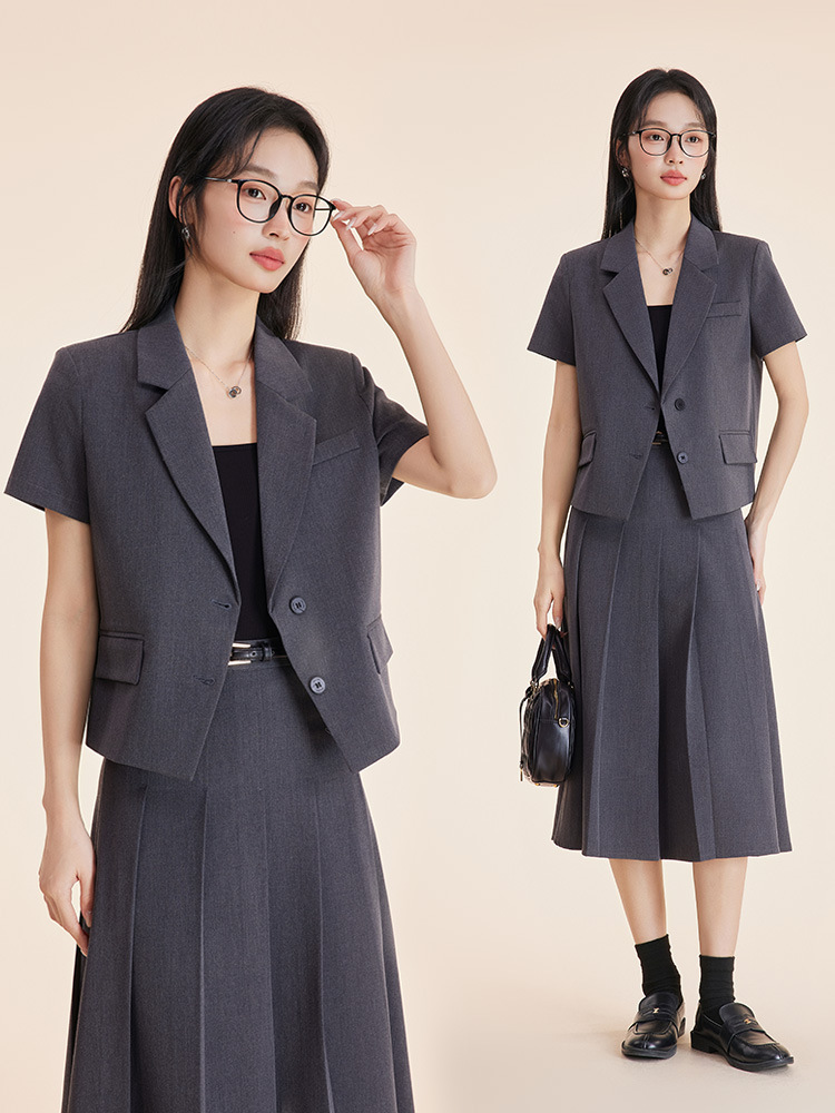 Women'S Formal Wear Petite - Setelan jas wanita abu-abu untuk musim