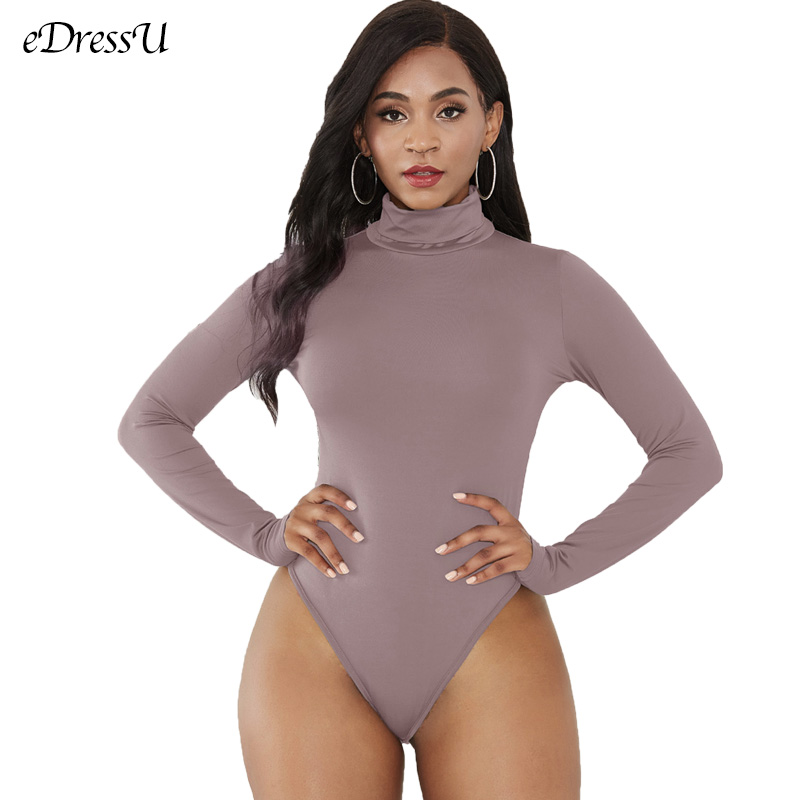 Turtleneck Bodysuit Office - Bodysuit Wanita Turtleneck Musim Gugur Musim