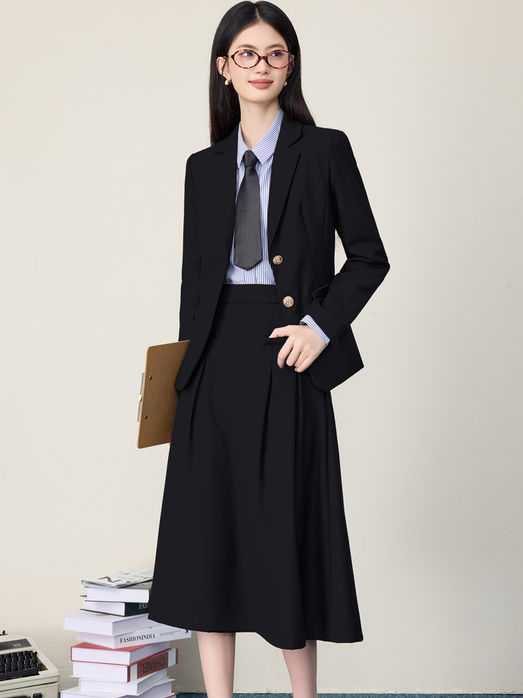 Women'S Formal Wear Petite - Setelan rok jas hitam untuk wanita,
