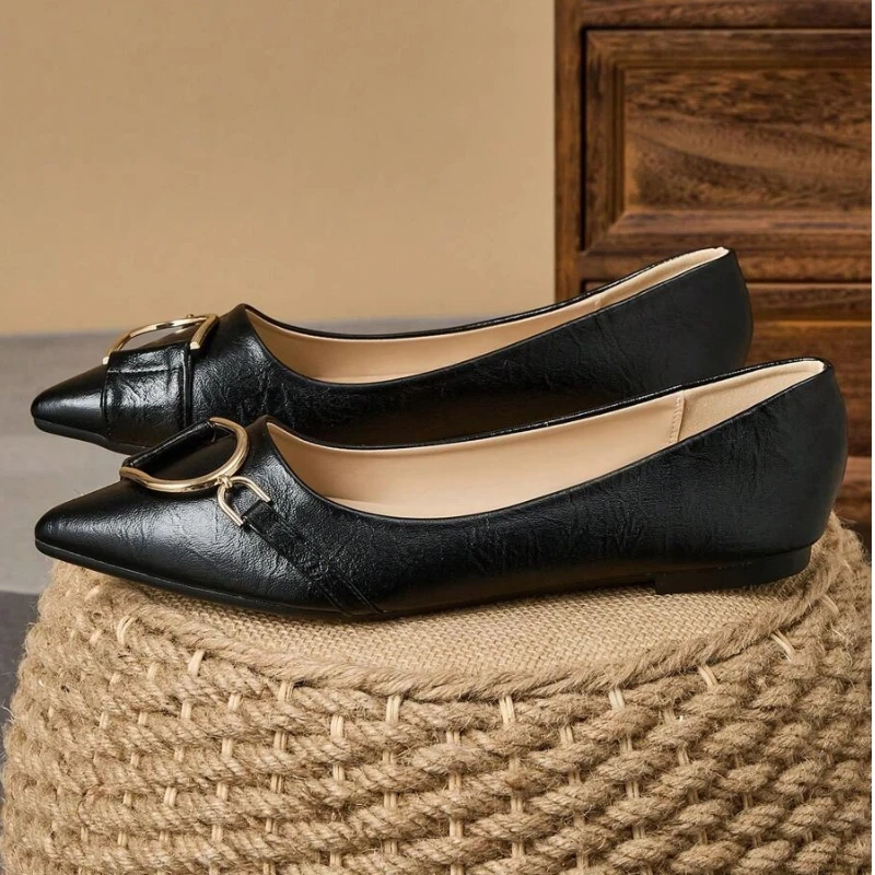 Women Formal Wear Black - Sepatu Flat Wanita Elegan Berujung Runcing