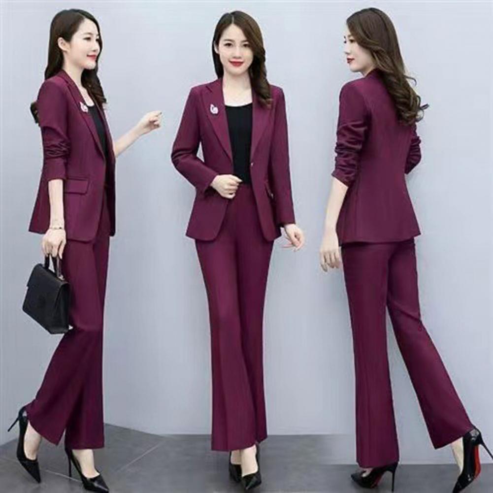 Women Formal Wear Trousers - 2 Pcs/Set Setelan Jas Formal Wanita