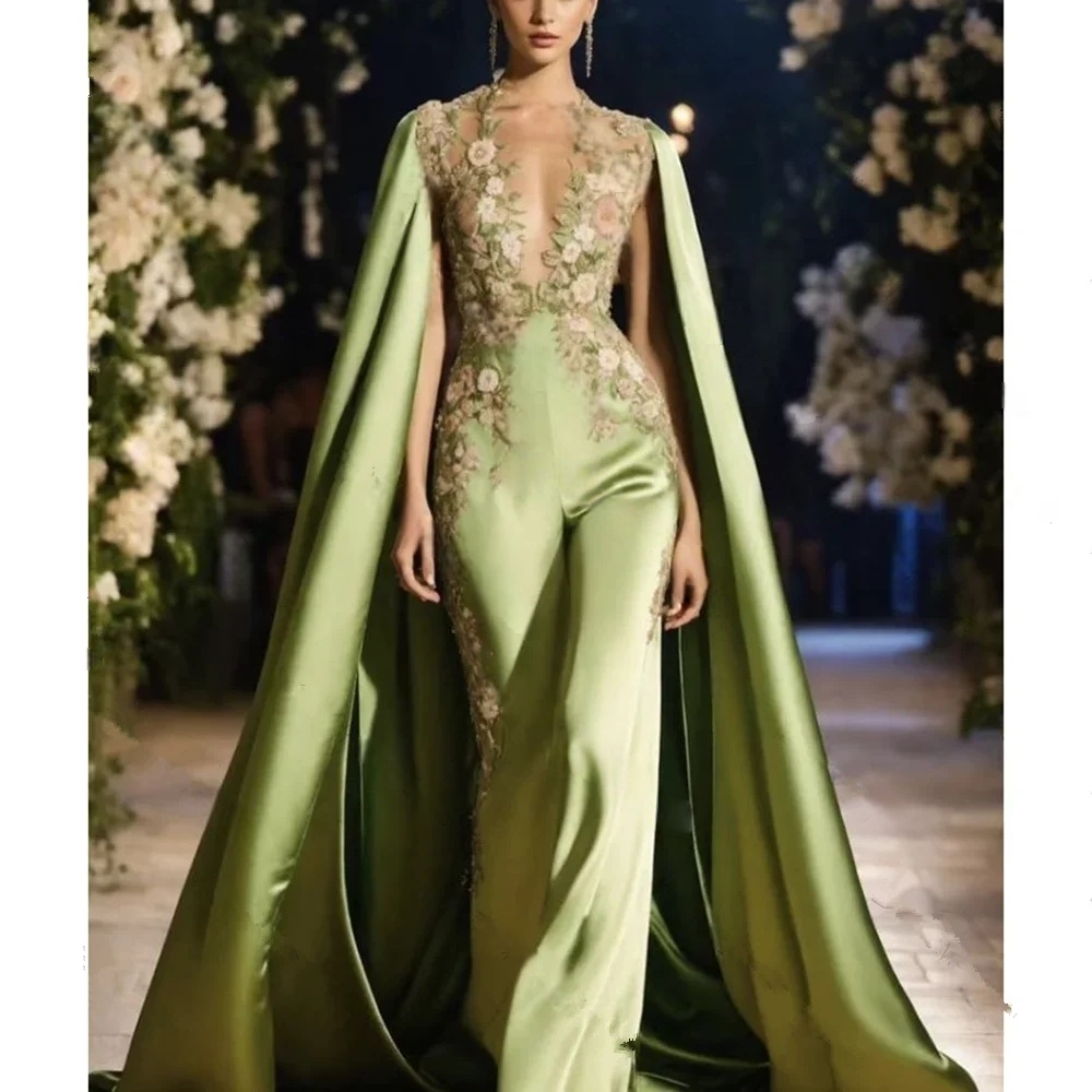 Jumpsuit Prom Hijau Elegan den - Women'S Formal Jumpsuit Evening Wear ulasan dan harga