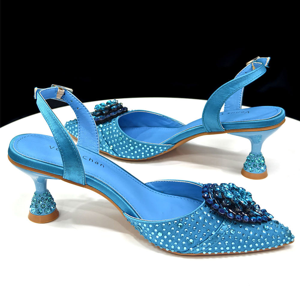 Sepatu Hak Tinggi Kristal Rhin - Slingback Heel Formal ulasan dan harga