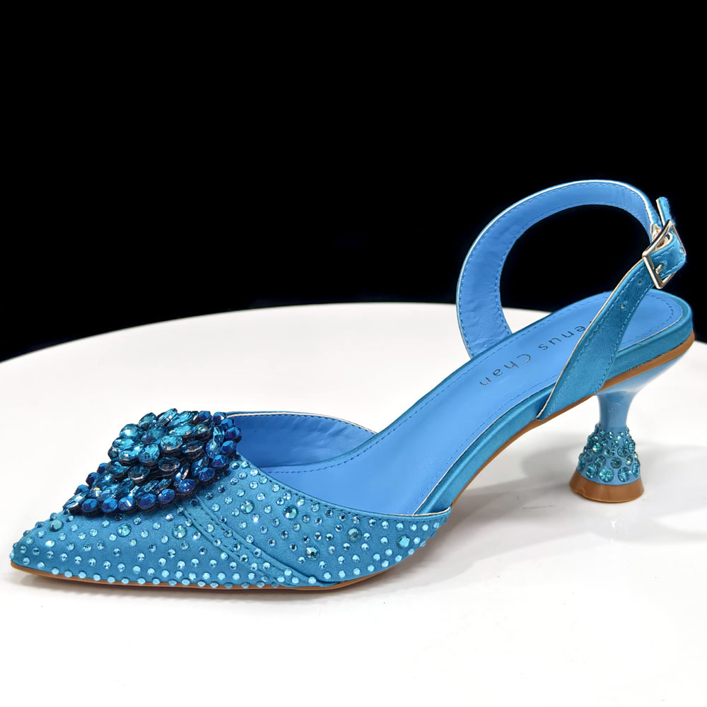 Sepatu Hak Tinggi Kristal Rhin - Slingback Heel Formal ulasan dan harga