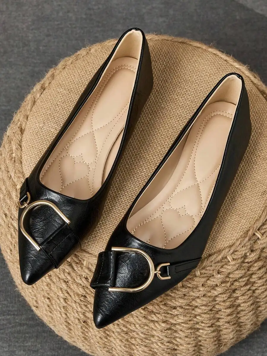 Sepatu Flat Wanita Elegan Beru - Women Formal Wear Black ulasan dan harga