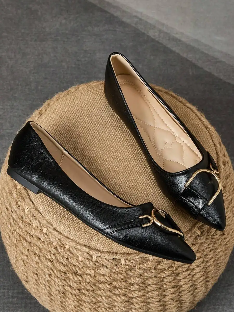 Sepatu Flat Wanita Elegan Beru - Women Formal Wear Black ulasan dan harga
