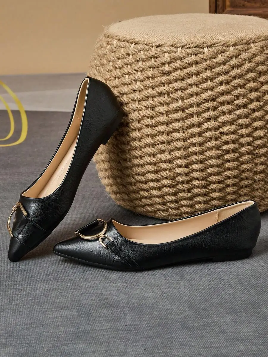 Sepatu Flat Wanita Elegan Beru - Women Formal Wear Black ulasan dan harga