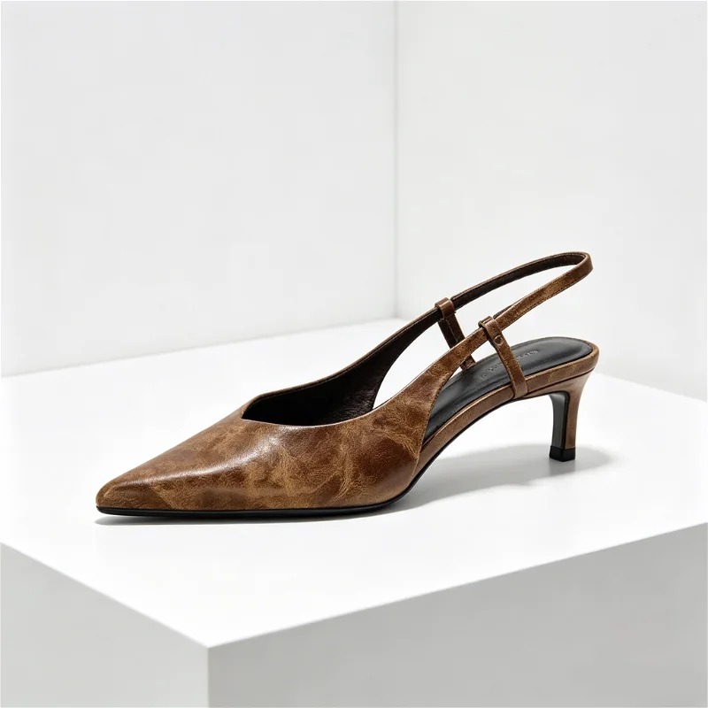 Sepatu Pumps Desainer Hak Kitt - Slingback Heel Formal ulasan dan harga