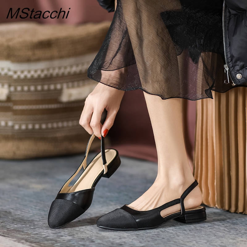 Sepatu wanita tali kulit perca - Slingback Heel Formal ulasan dan harga